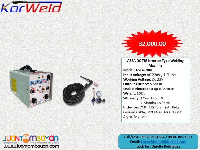 TIG Welding Machine DC Inverter Type (ASEA-TIG200L)