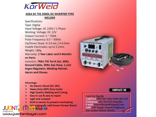 TIG Welding Machine DC Inverter Type (ASEA-TIG350DL)