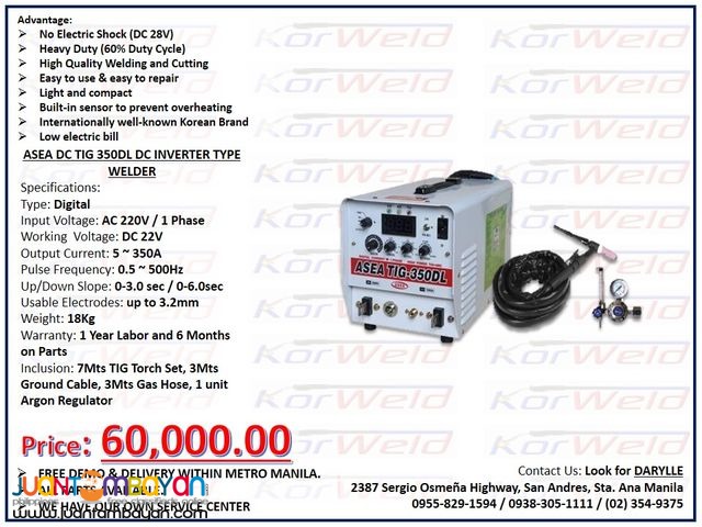 TIG Welding Machine DC Inverter Type (ASEA-TIG350DL)