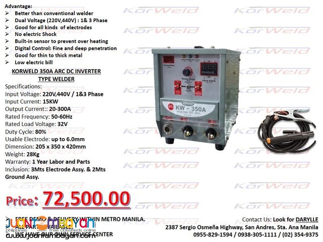 ARC Welding Machine Korweld -3350Amps (220V,440V) Inverter Type