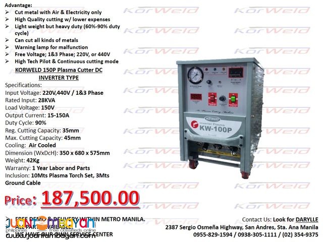 Plasma Cutting Machine Korweld 150P (220V,440V) Inverter Type