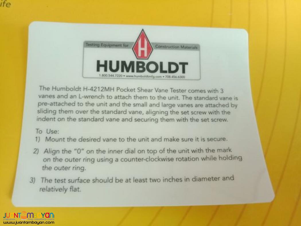 Shear Vane Tester, Metal, TORVANE Test, Torsional Vane, Humboldt