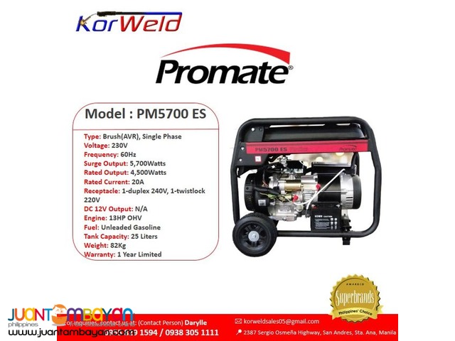 Generator Set PM5700 ES Promo Sale
