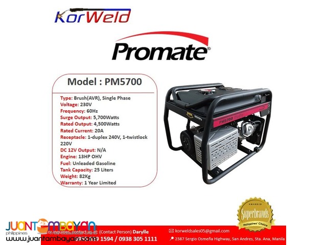 Generator Set PM5700 Promo Sale