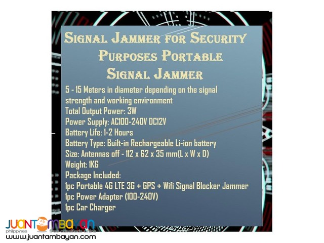 portable signal jammer/for security only