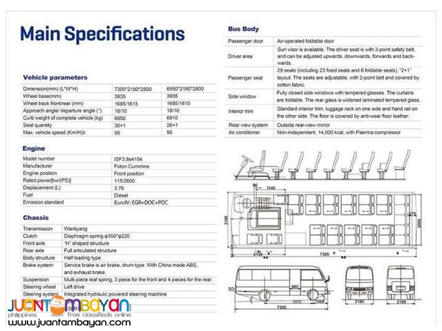 QSJ MINI BUS CUMMINS ENGINE EURO IV 30+1 