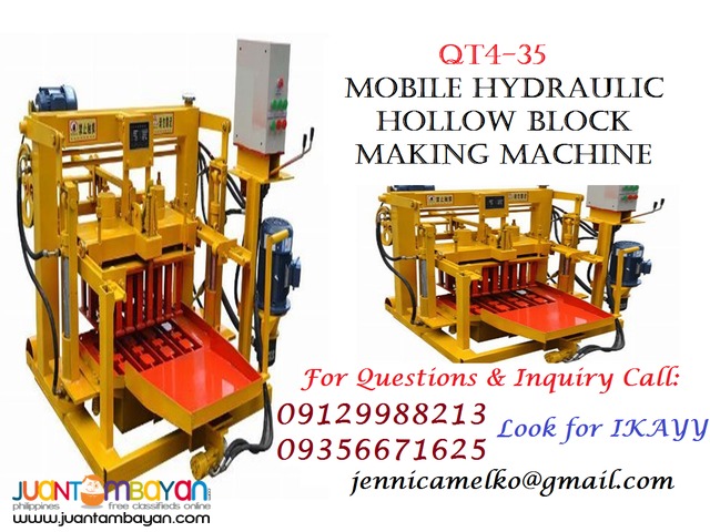 QT4-35 Mobile Hydraulic Hollow Block Making Machine