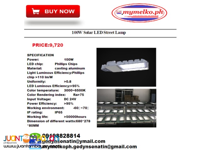 100W Solar LED Street Lamp