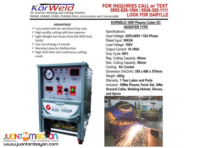 Plasma Cutter Machine Korweld 180P (220V,440V)