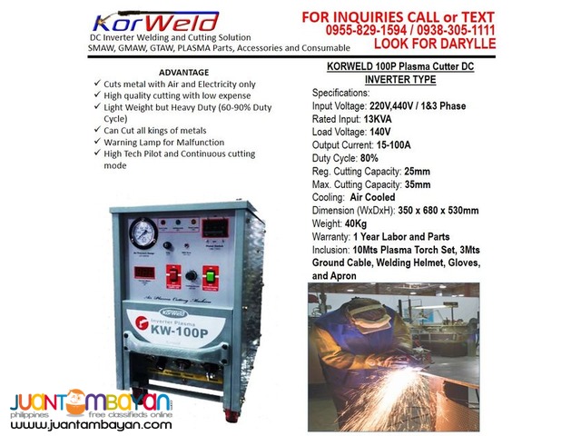 Plasma Cutter Machine Korweld 100P (220V,440V)