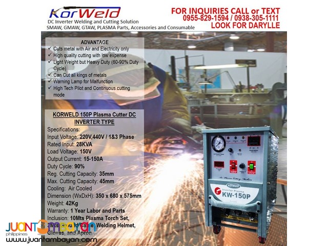 Plasma Cutter Machine Korweld 150P (220V,440V)