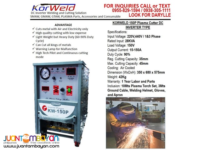Plasma Cutter Machine Korweld 150P (220V,440V)