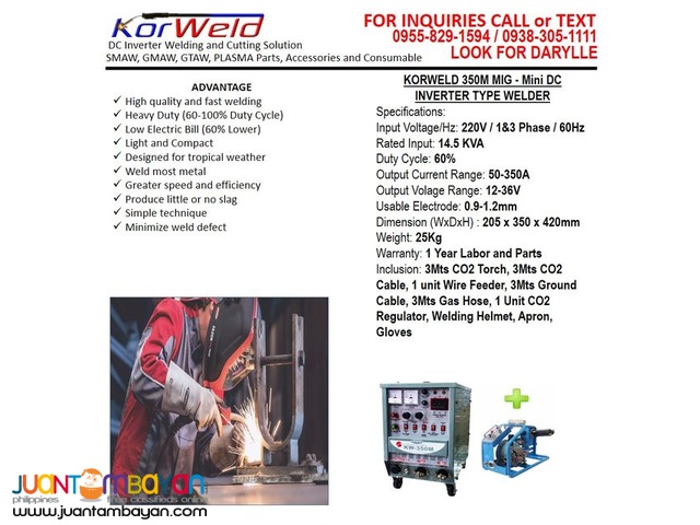 MIG Welding Machine Korweld 350M Mini