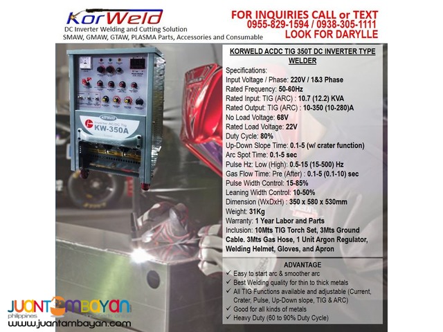 ACDC TIG Welding Machine Korweld ACDC TIG350