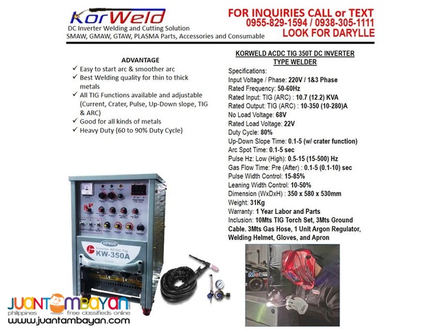 ACDC TIG Welding Machine Korweld ACDC TIG350 (220V)