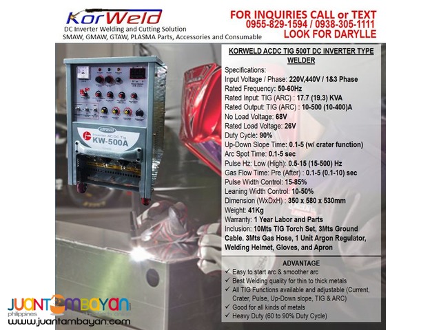 ACDC TIG Welding Machine Korweld ACDC TIG500 (220V,440V)