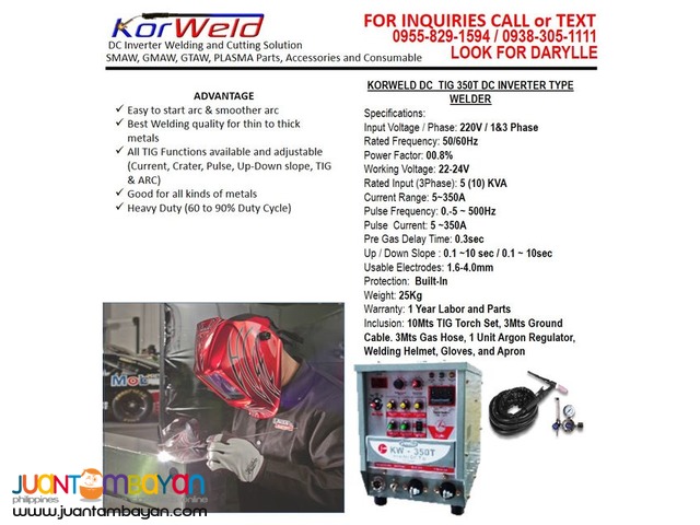 DC TIG Welding Machine Korweld DC TIG350