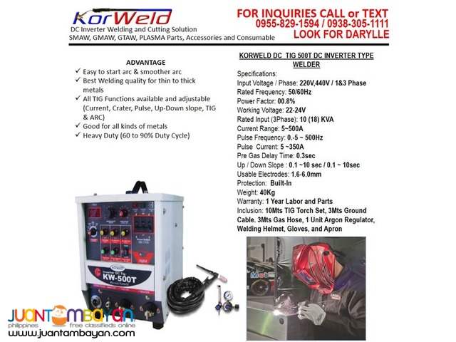 DC TIG Welding Machine Korweld DC TIG 500(220V,440V)