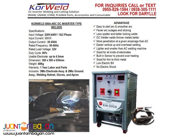 ARC/Stick Welding Machine Korweld 500A (220V,440V)