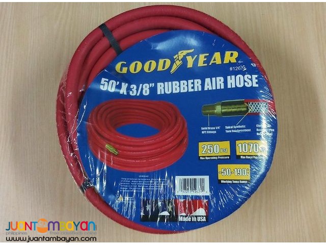 Goodyear 12674 3/8-inch by 50 feet Rubber Air Hose, Red