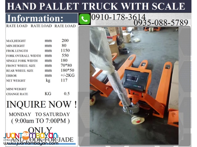 HAND PALLET TRUCK WITH SCALE