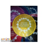 foldable round fan with print