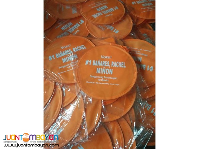 foldable round fan with print