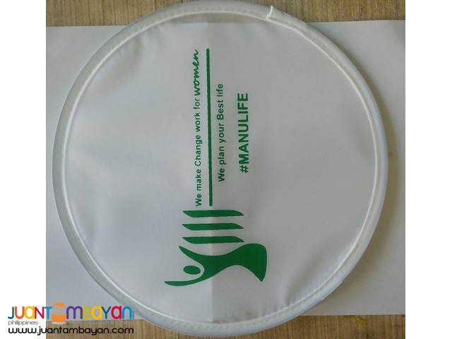 foldable round fan with print