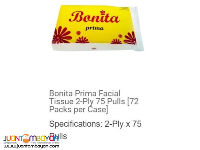 Bonita Prima Facial Tissue 2-ply 75 pulls