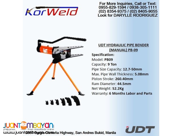 Hydraulic Pipe Bender - UDT PB09