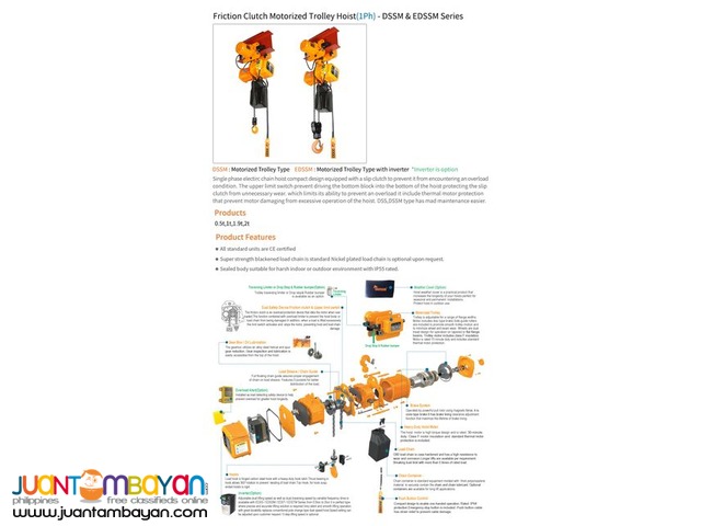 DAESAN ELECTRIC HOIST DSS & DSSM SERIES (MADE  IN KOREA