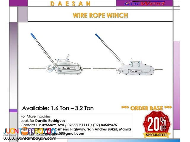 DAESAN WIRE ROPE WINCH (MADE IN KOREA)
