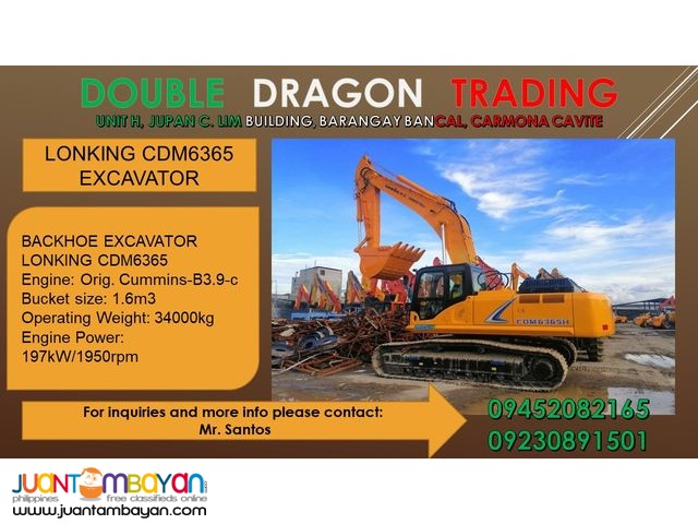 LONKING CDM6365 BACKHOE / EXCAVATOR