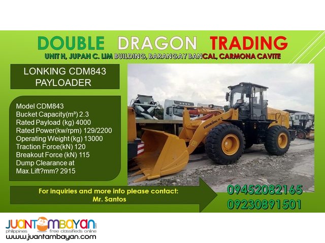 LONKING CDM843 WHEEL LOADER / PAYLOADER LONKING CDM843 WHEEL LOADER / PAYLOADER