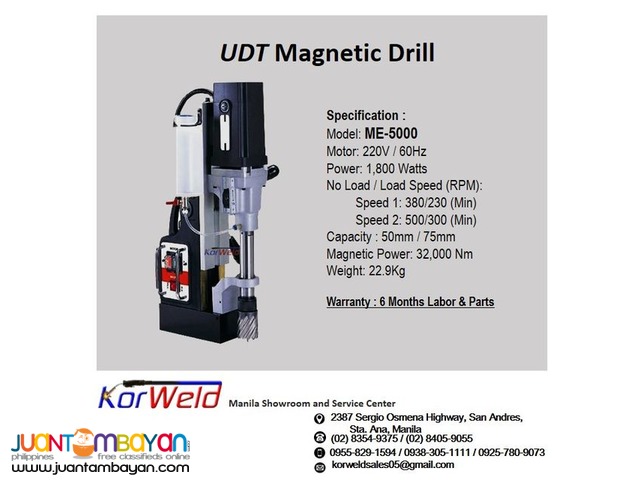 UDT MAGNETIC DRILL ME-5000 (50MM/75MM)