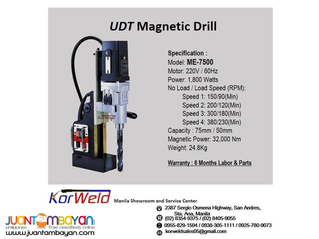 UDT MAGNETIC DRILL ME-7500 (75MM/50MM)
