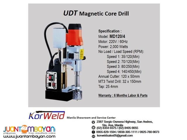 UDT MAGNETIC DRILL MD-120/4 (120MM/50MM)