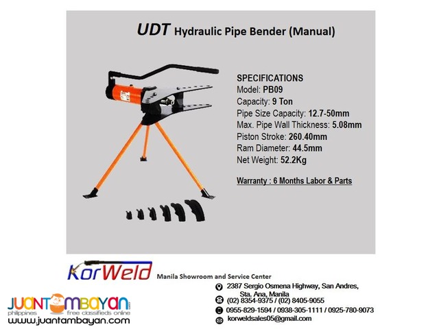 UDT HYDRAULIC PIPE BENDER PB-09 (2