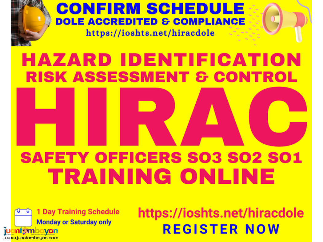 Online HIRAC Training DOLE Accredited Training for Safety Officers