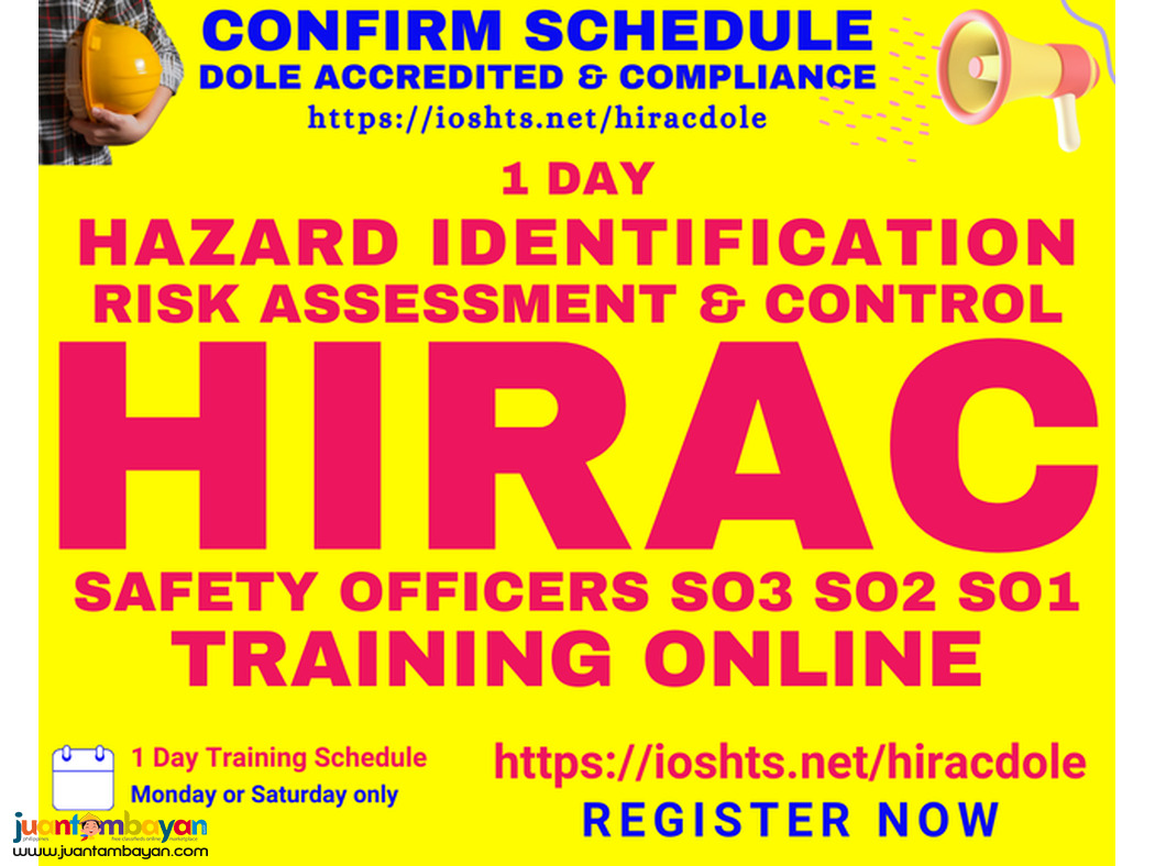 Online HIRAC Training DOLE Accredited Training for Safety Officers