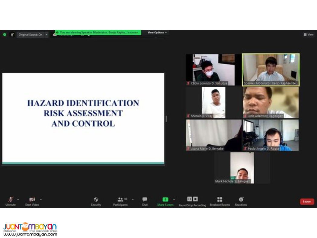 Online HIRAC Training DOLE Accredited Training for Safety Officers