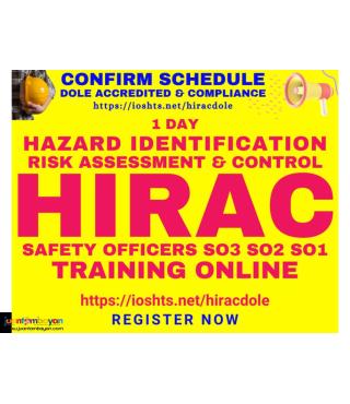 HIRAC Training DOLE Accredited Safety Officer Training Online SO3 SO2