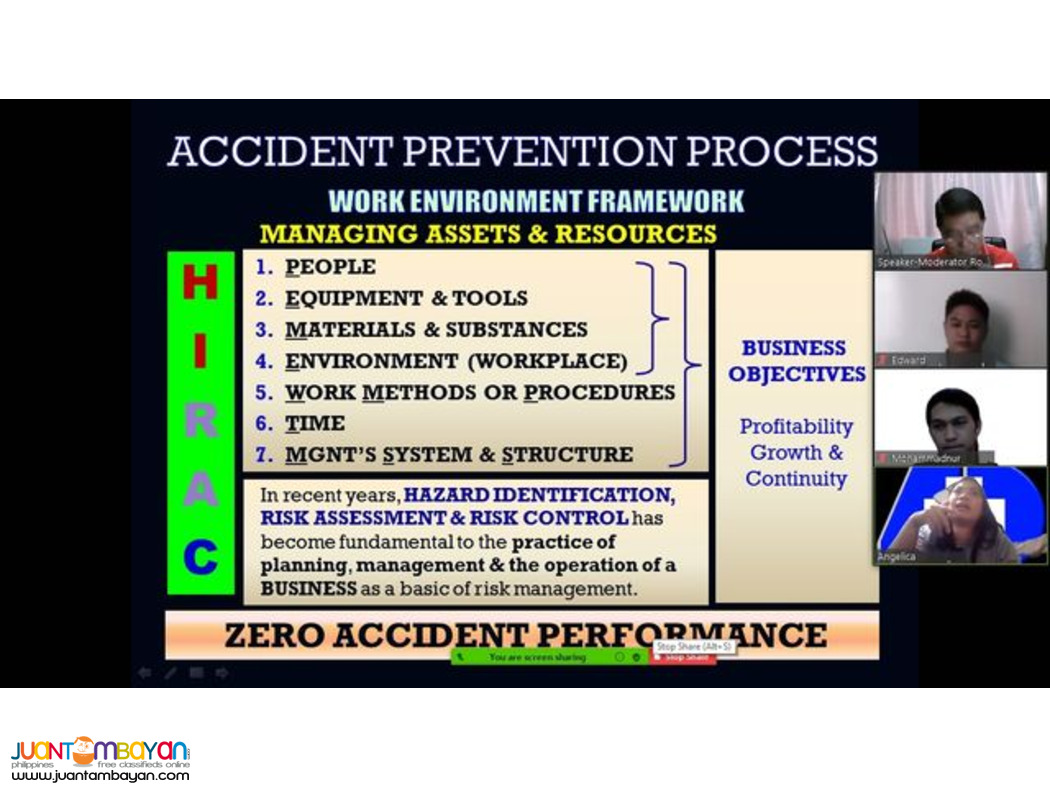 HIRAC Training DOLE Accredited Safety Officer Training Online SO3 SO2