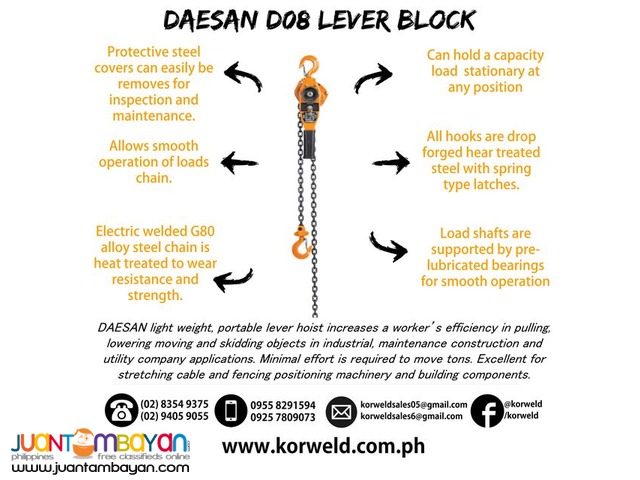 Lever Block 0.8 Ton D1 Type (Made In Korea)