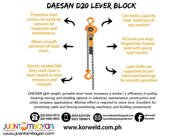 Lever Block 2 Ton D1 Type (Made In Korea)