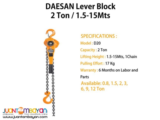 Lever Block 2 Ton D1 Type (Made In Korea)