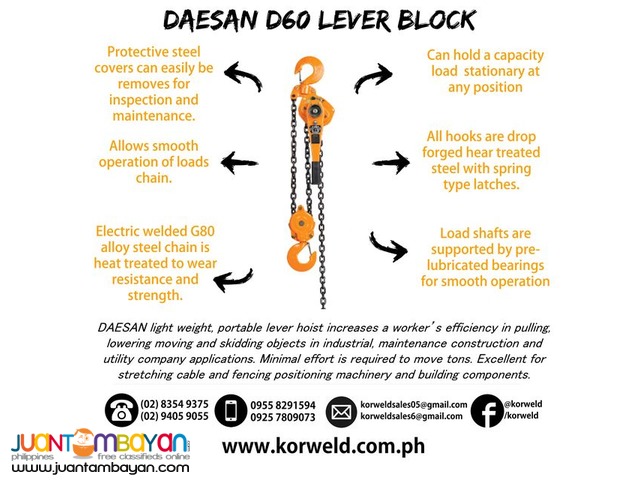 Lever Block 6 Ton D1 Type (Made In Korea)
