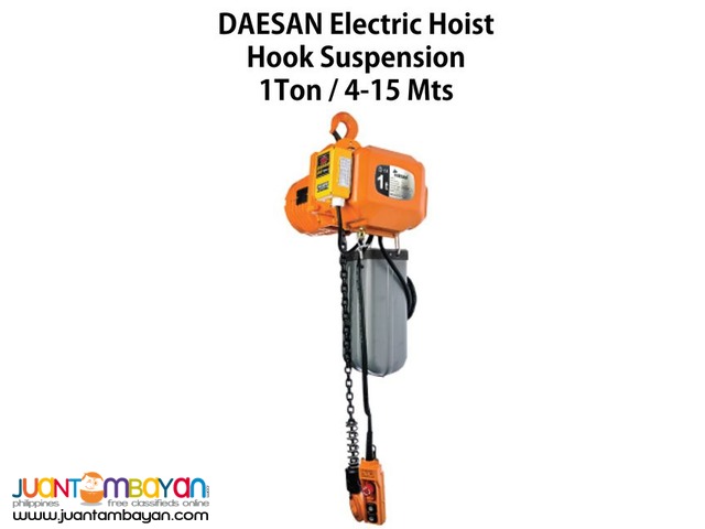 Electric Hoist 1 Ton Hook Suspension (Made In Korea)