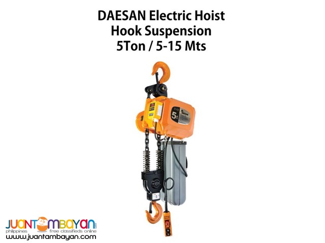Electric Hoist 5 Ton Hook Suspension (Made In Korea)