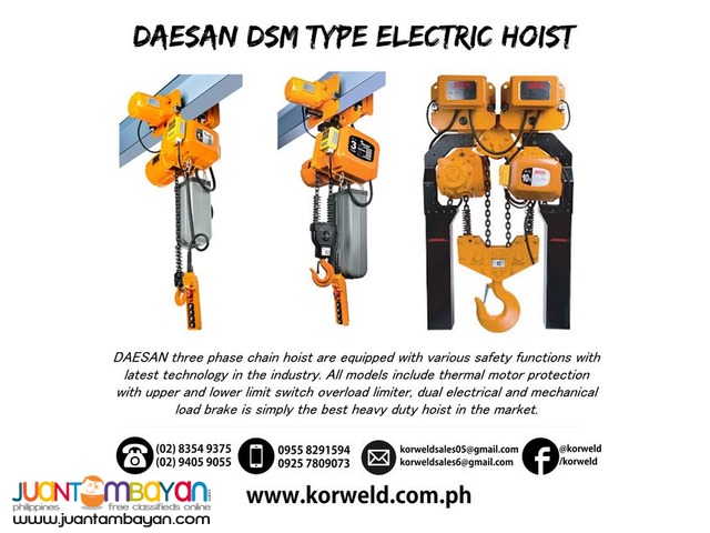 Electric Hoist 10 Ton Motorize Trolley (Made In Korea)